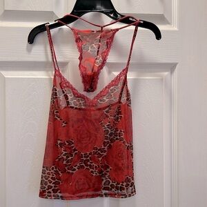 Express 2 Piece Rose Cheetah Lingerie Set